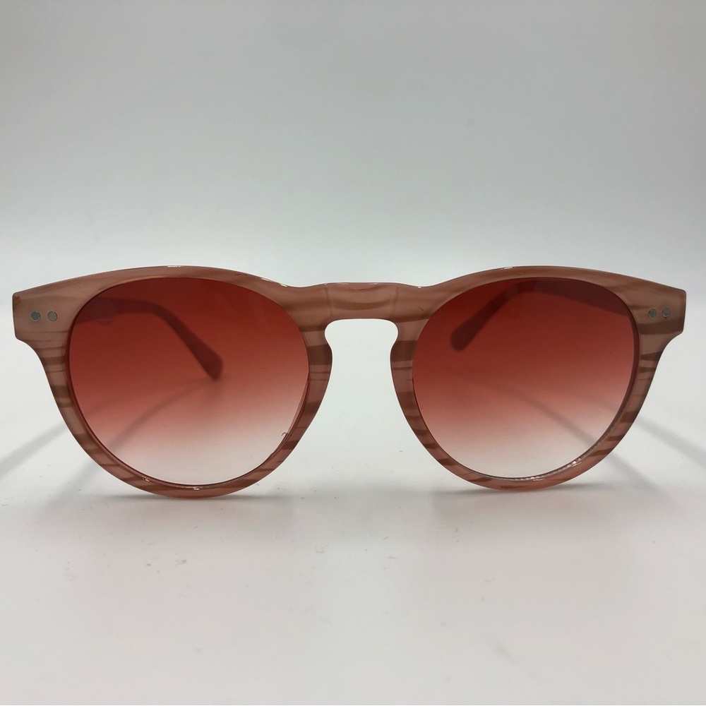 Round Pink Bamboo Look Sunglasses